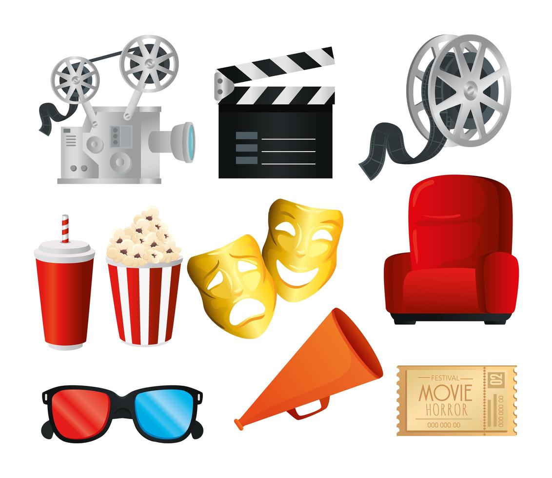 Cinema symbol collection vector design