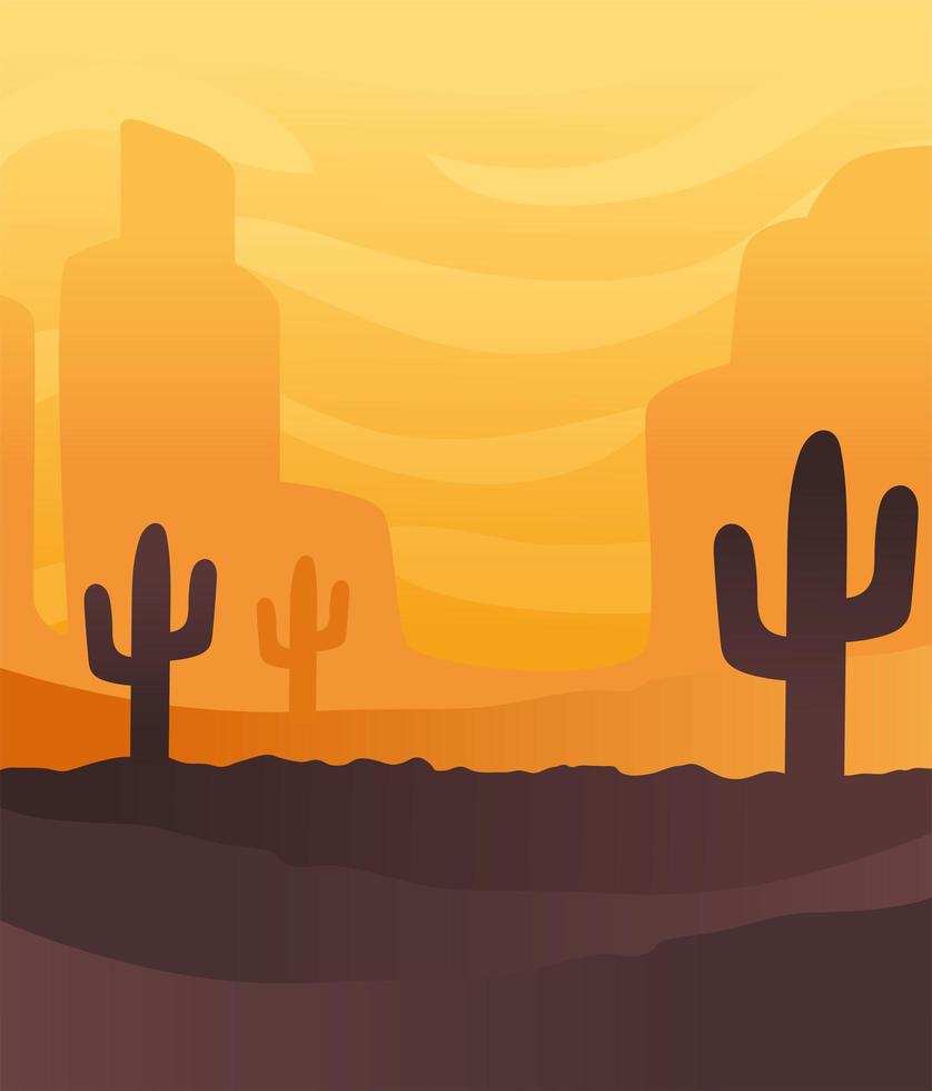 dry desert abstract landscape scene vector