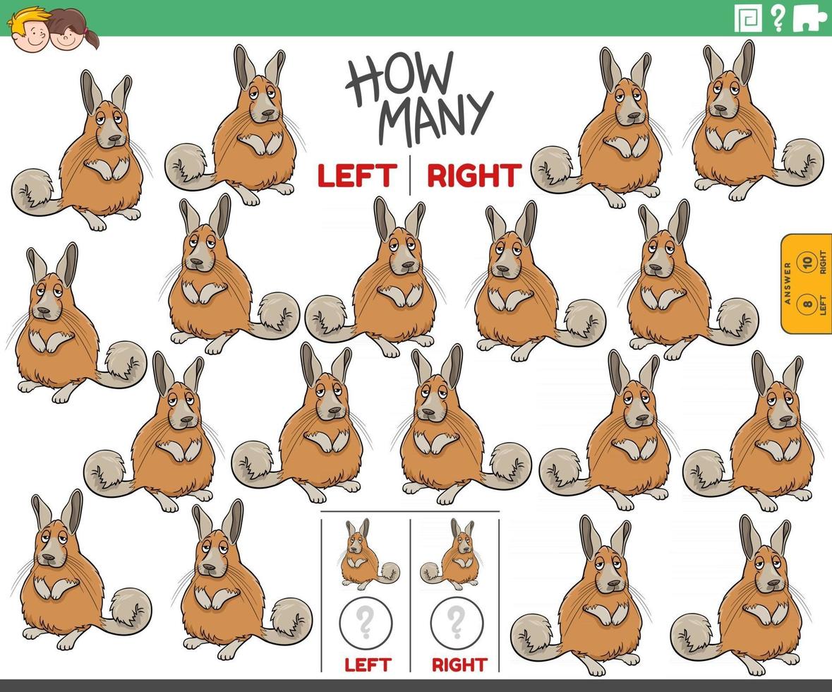 counting left and right pictures of cartoon viscacha animal vector