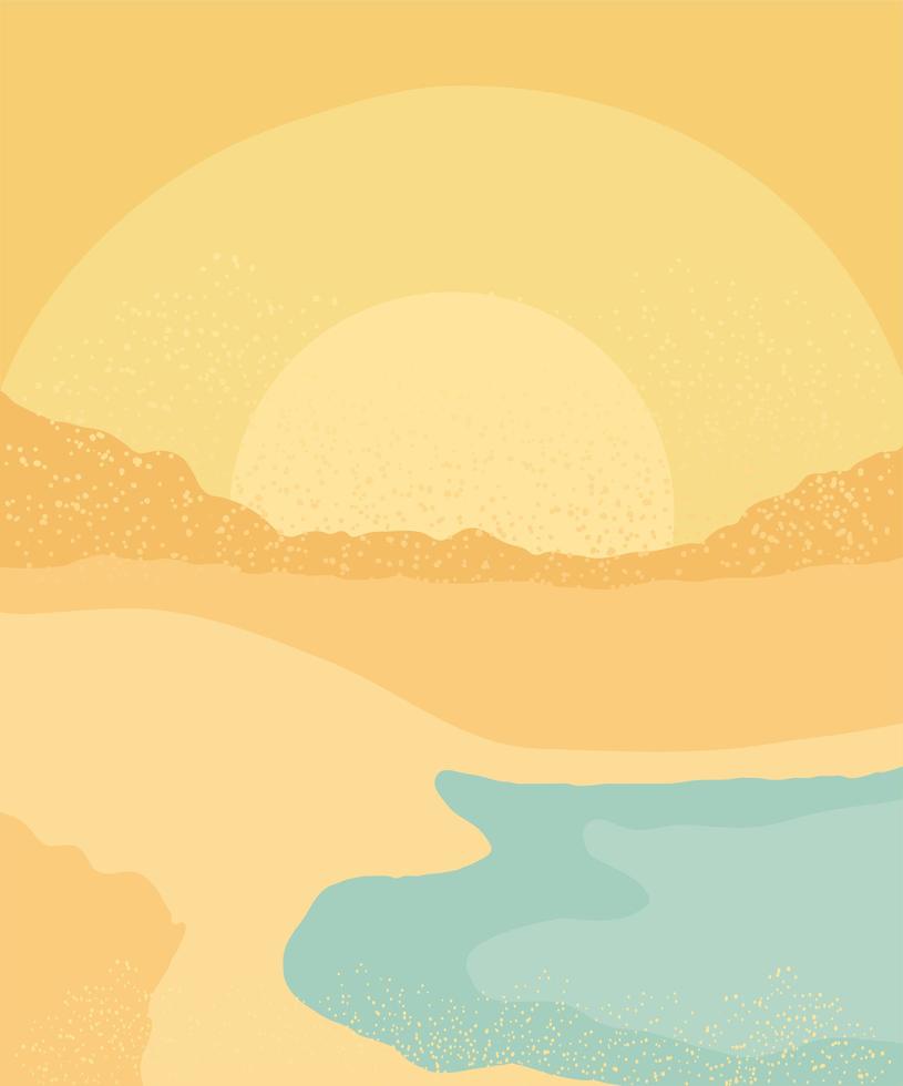 exotic beach abstract landscape scene vector