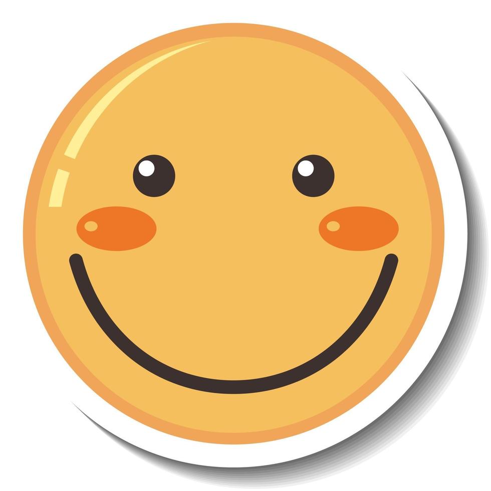 A sticker template with smile face emoji isolated vector