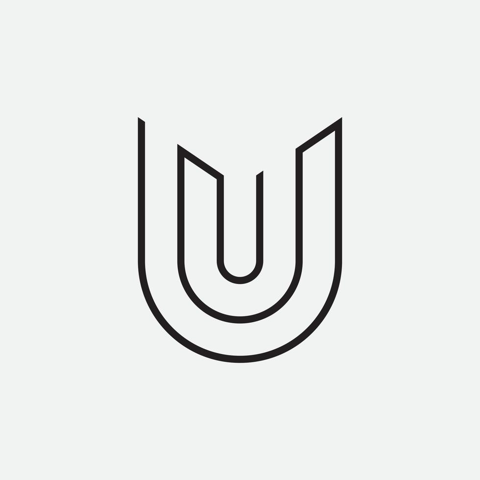 U letter logo alphabet design icon for company vector