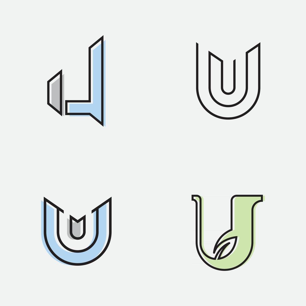 U letter logo alphabet design icon for company vector