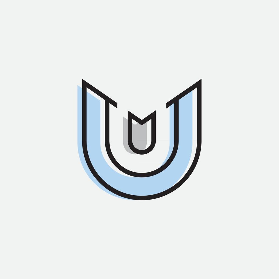 U letter logo alphabet design icon for company vector