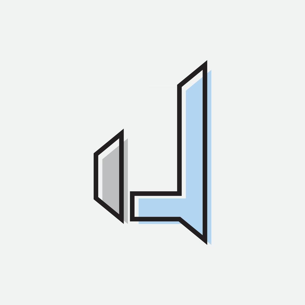 U letter logo alphabet design icon for company vector