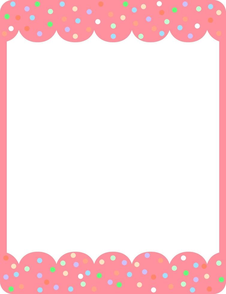Empty pink curl frame banner template vector