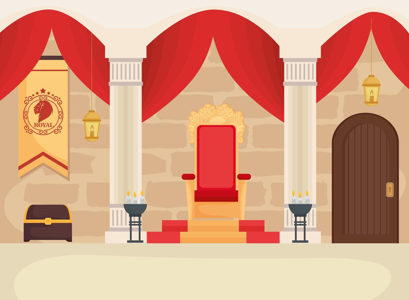 Fairytale king room landscape vector design