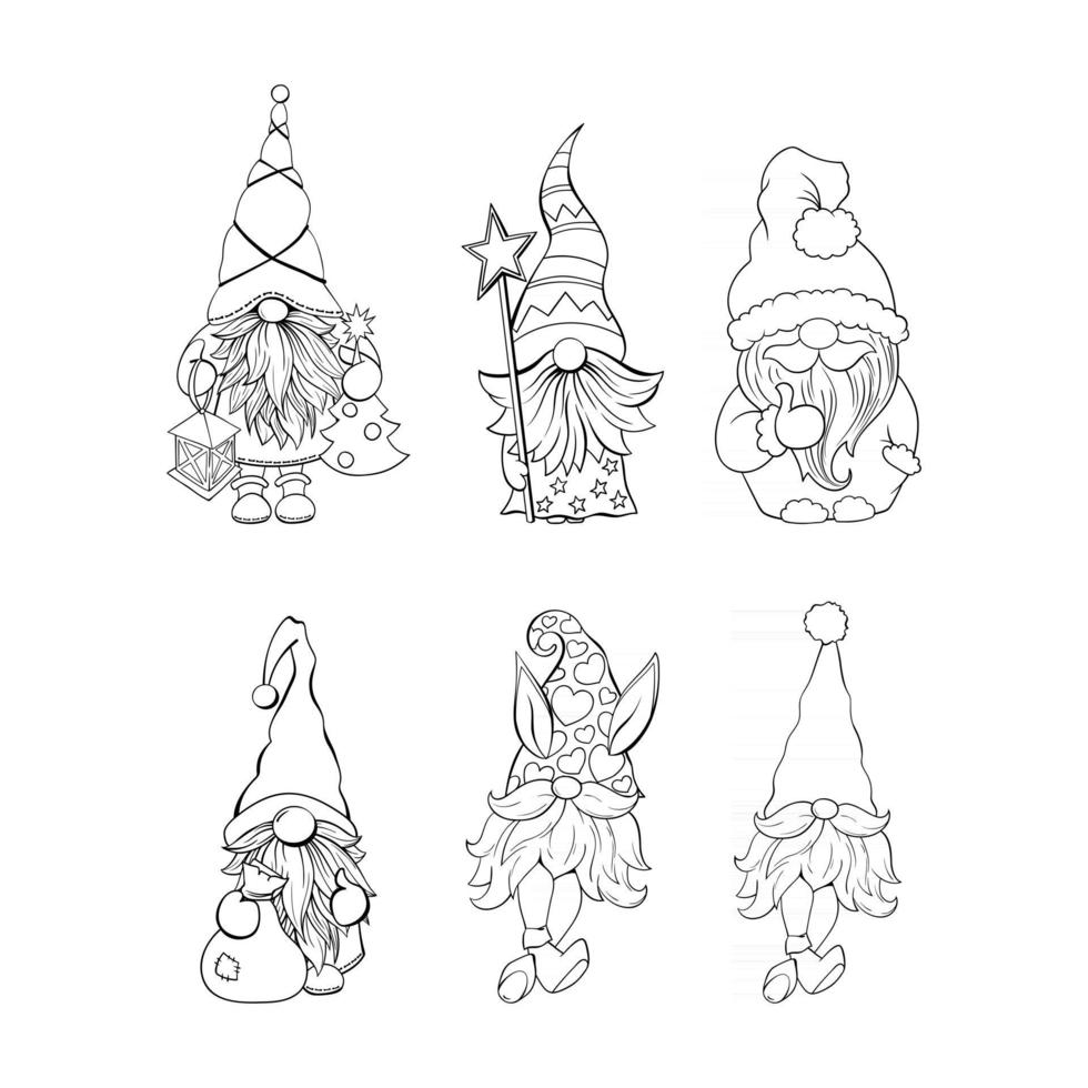 conjunto de vectores de gnomos. gnomos de santa, gnomios de pascua