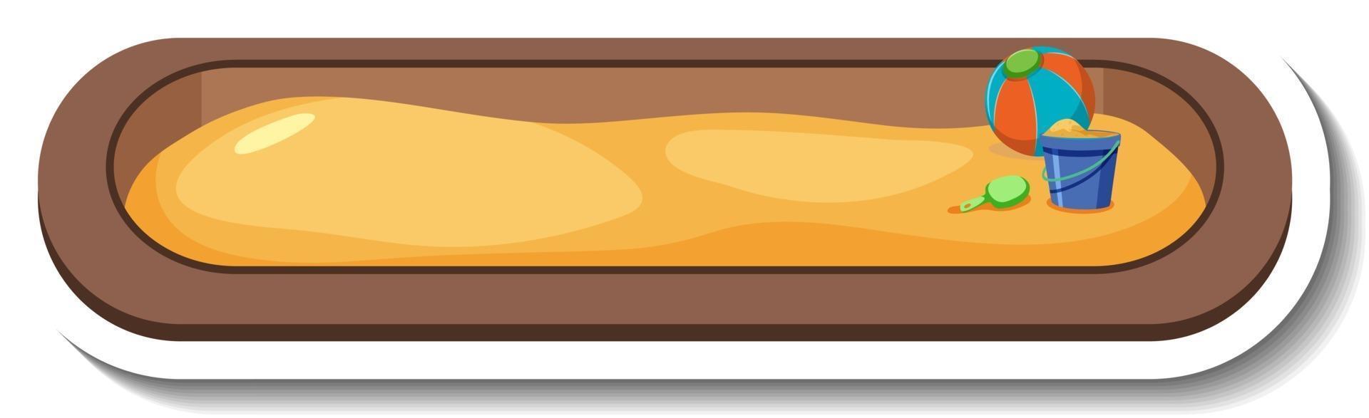 A sticker template with sandbox playground equipment vector