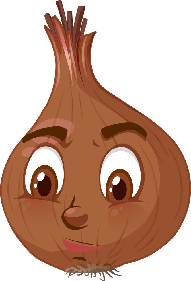 Onion cartoon character with facial expression vector