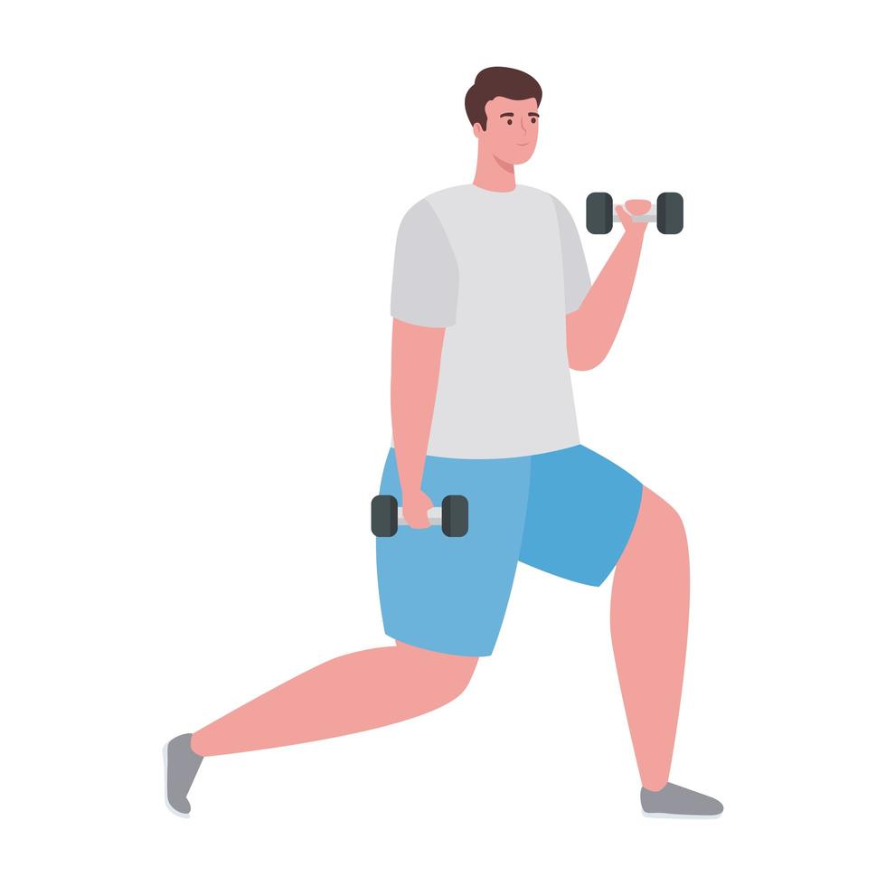 Man lifting weights vector design