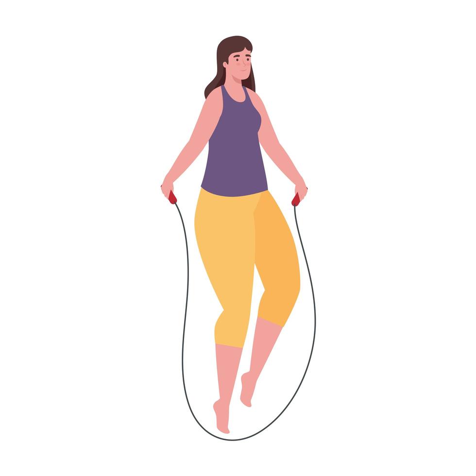 Woman jumping rope vector design