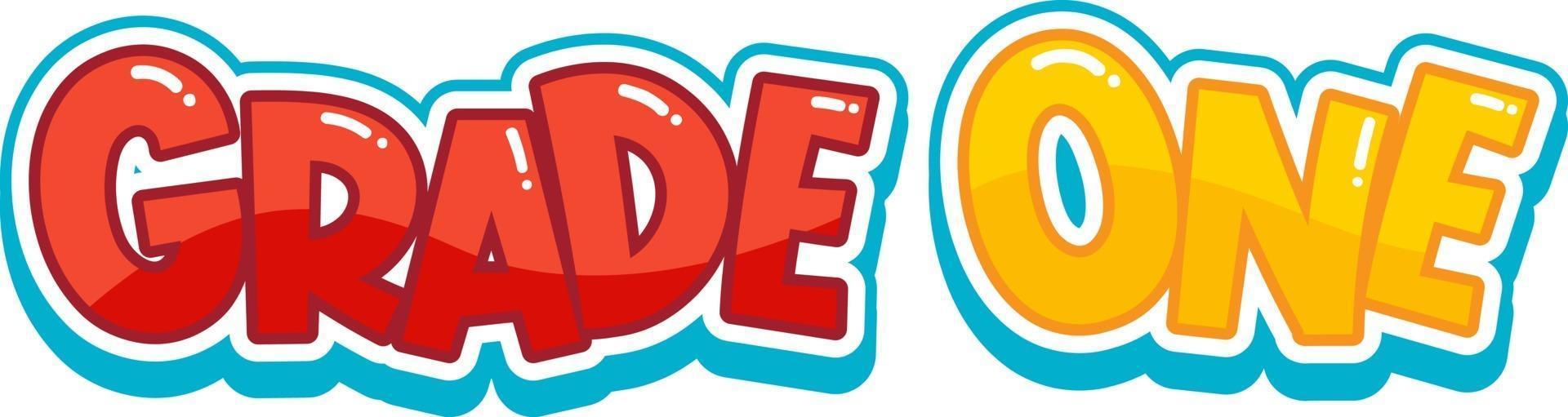 Font sticker design with Grade One word vector