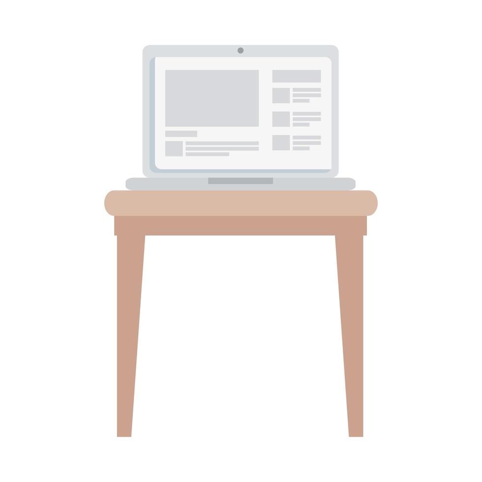 laptop on home table vector design