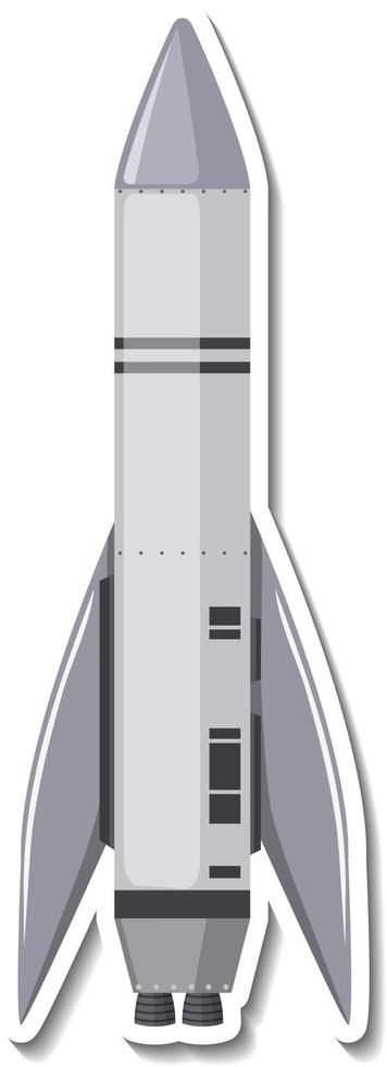 Sticker template with spaceship isolated vector