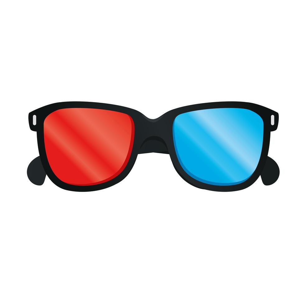diseño de vector de gafas 3d de cine