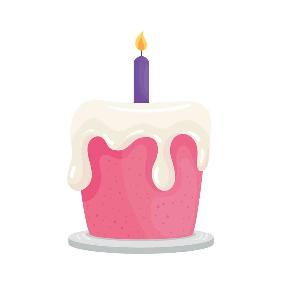 Happy birthday pink cake vector design