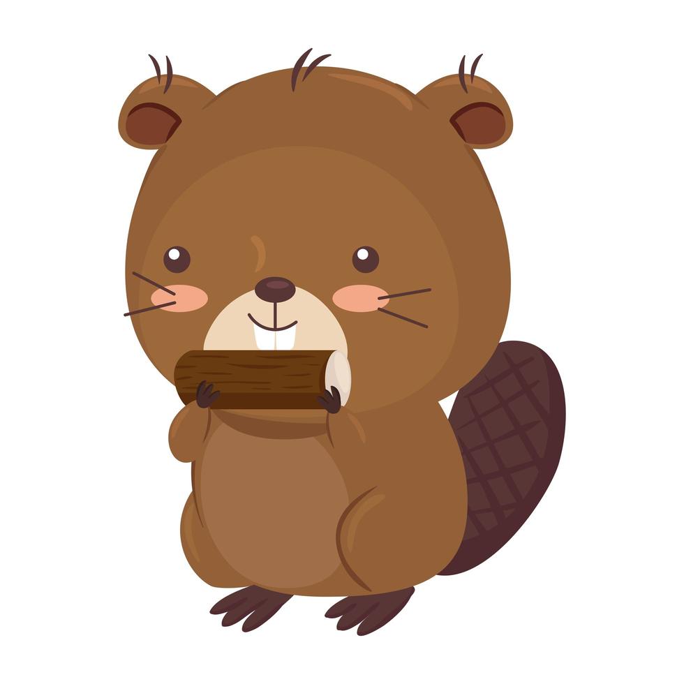Kawaii beaver animal cartoon vector design