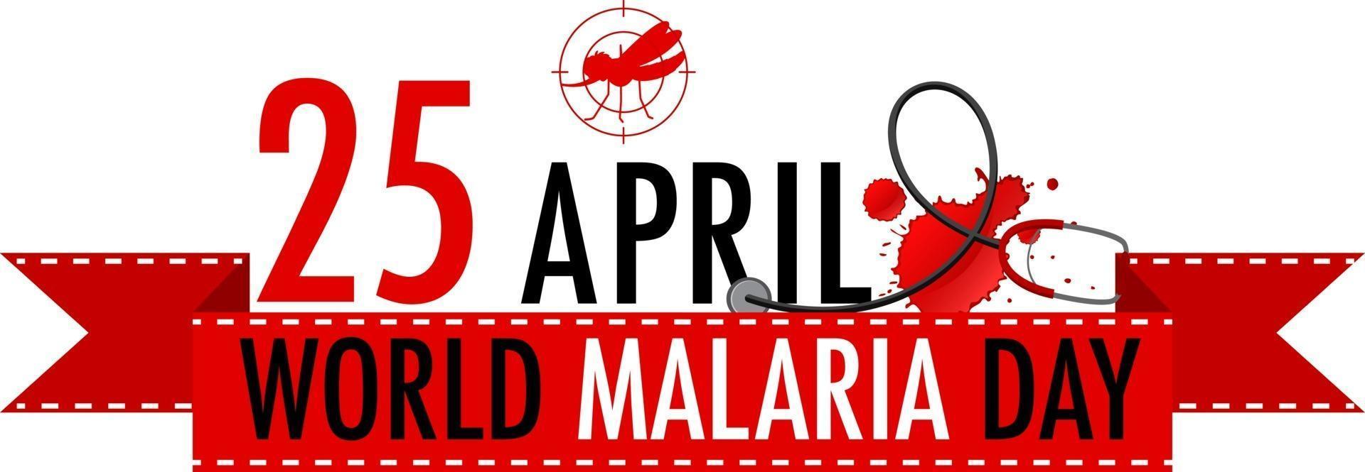 logotipo o banner del día mundial de la malaria vector