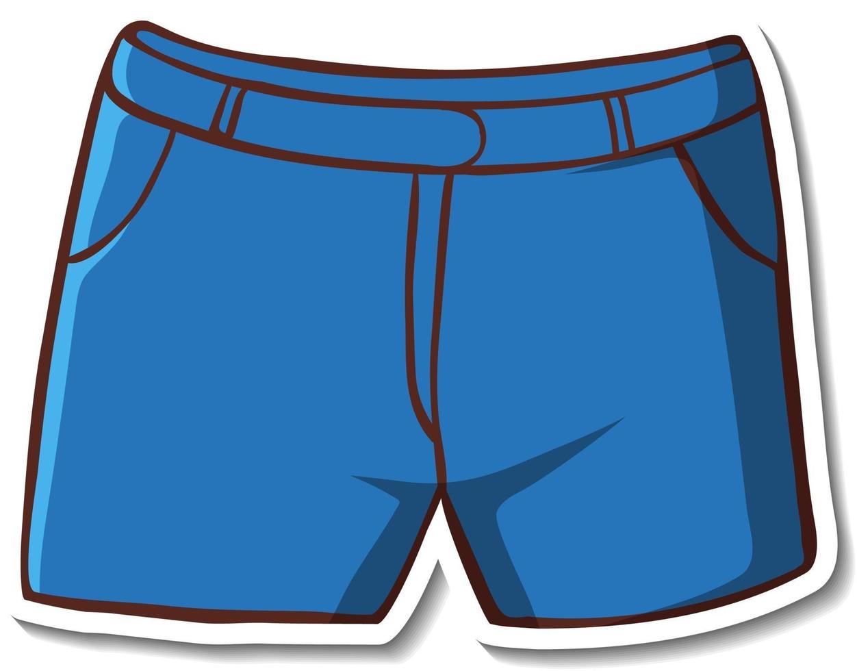 Sticker design with blue shorts isolated vector