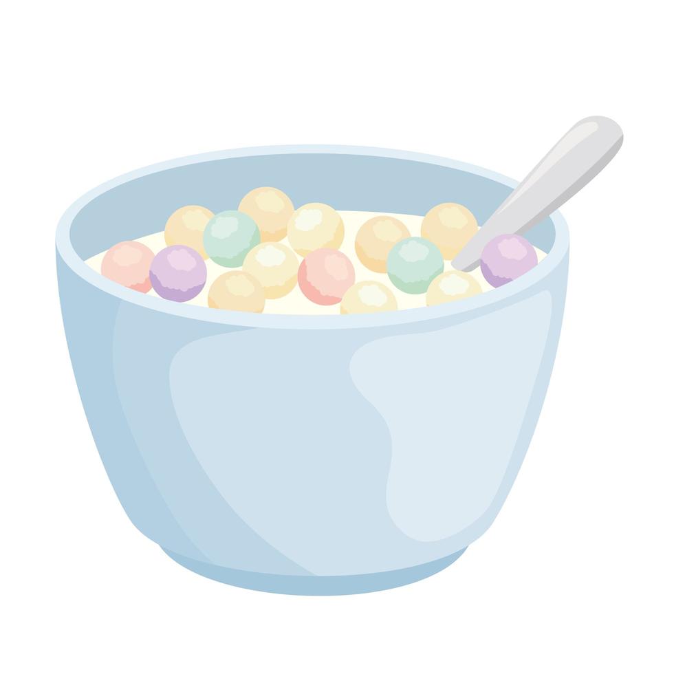 Breakfast cereal bowl with spoon vector design