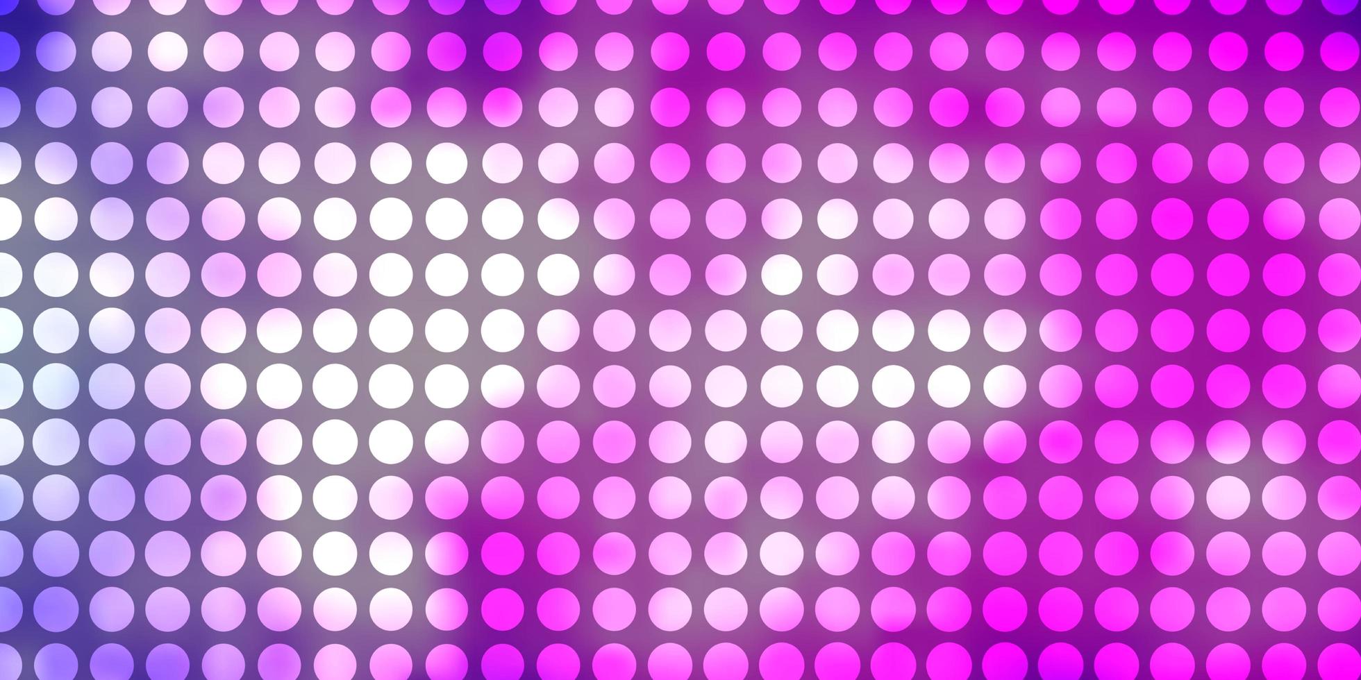 Fondo de vector rosa claro con círculos, ilustración abstracta de brillo con patrón de gotas de colores para páginas de destino de sitios web