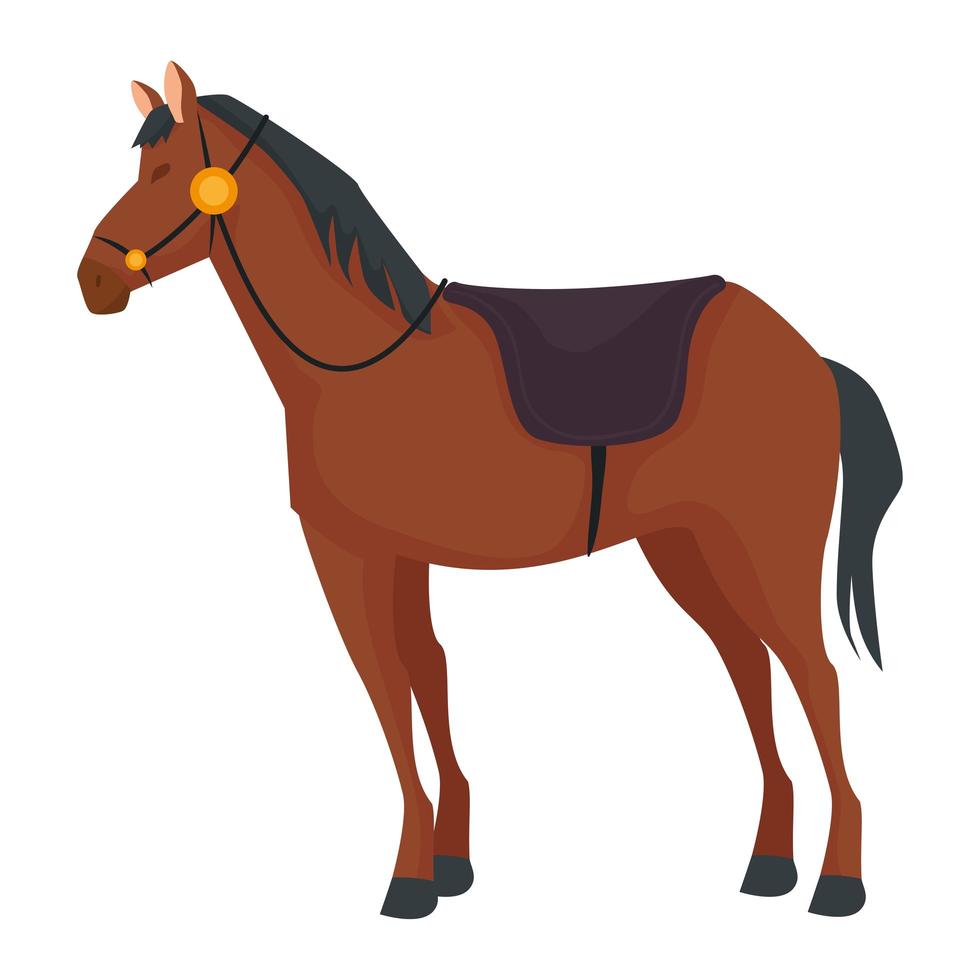 diseño de vector aislado de dibujos animados de caballo