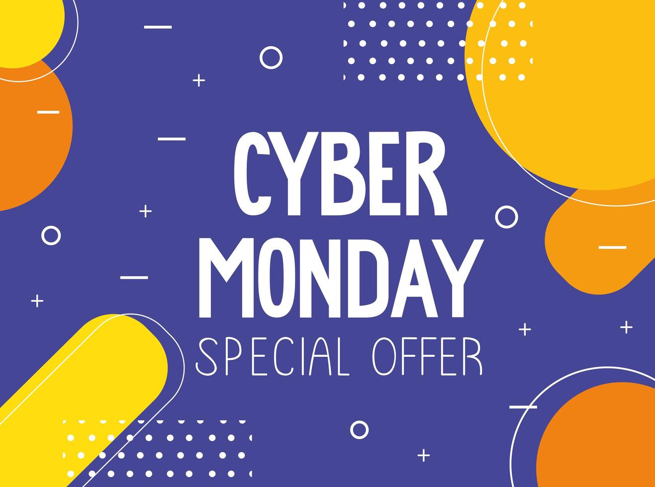 cyber monday lettering in abstract background vector