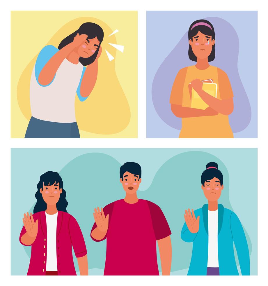 persons affected for bullying characters vector