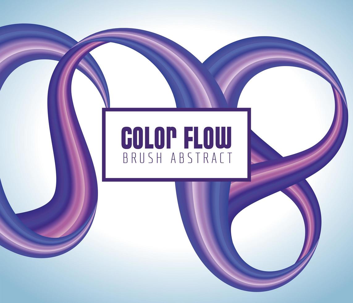 cartel de flujo de color púrpura con marco cuadrado vector