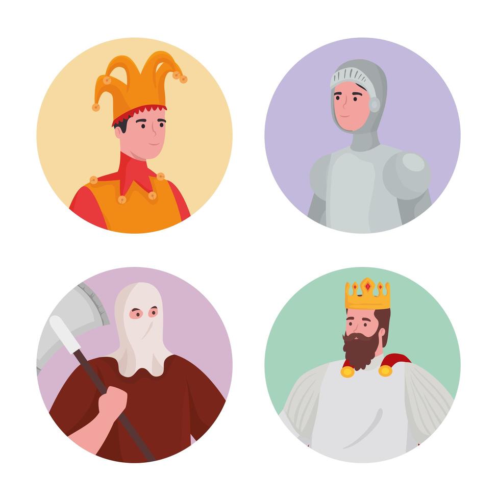 Fairytale people cartoons symbol collection vector design