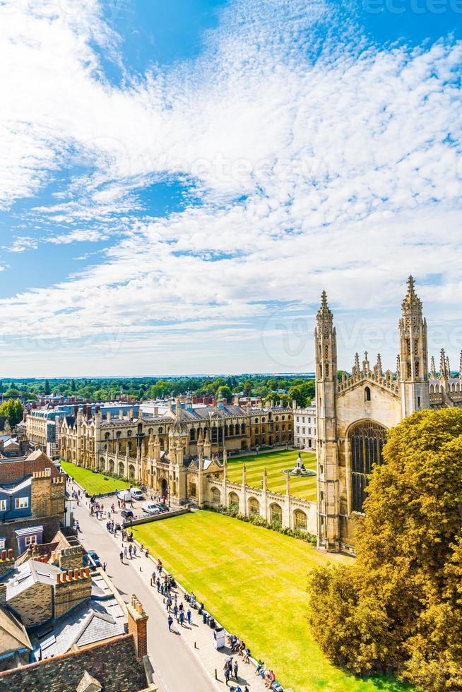 High angle view of the city of Cambridge, UK photo