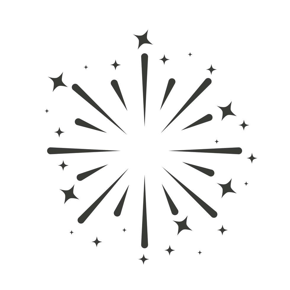 rayos de sol y estrellas icono decorativo vector