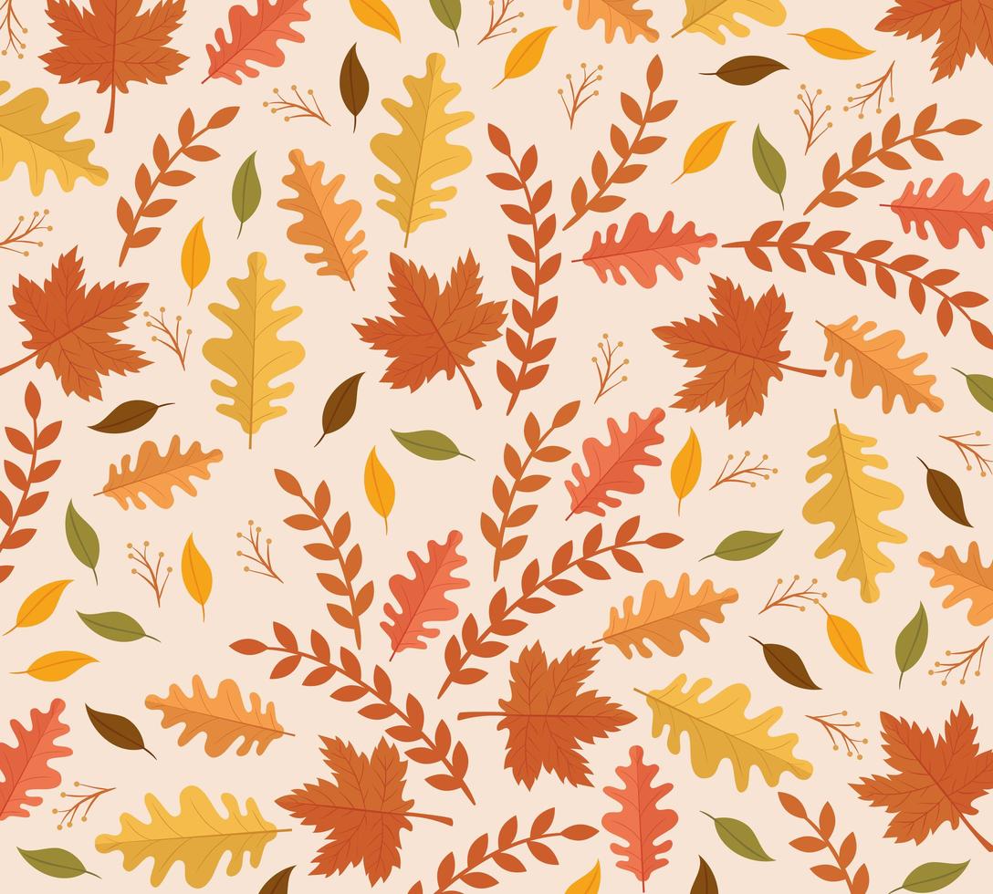 tarjeta de celebración de acción de gracias feliz con patrón de hojas vector