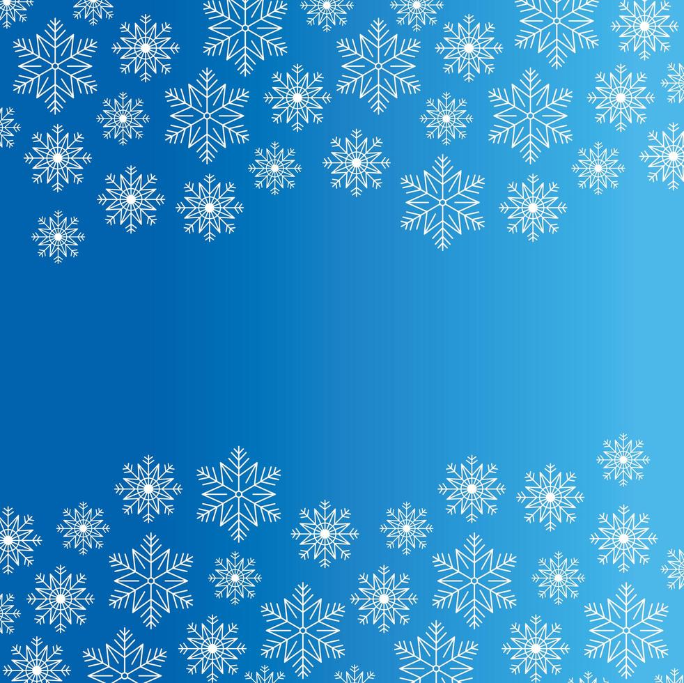 happy merry christmas card with snowflakes pattern in blue background vector