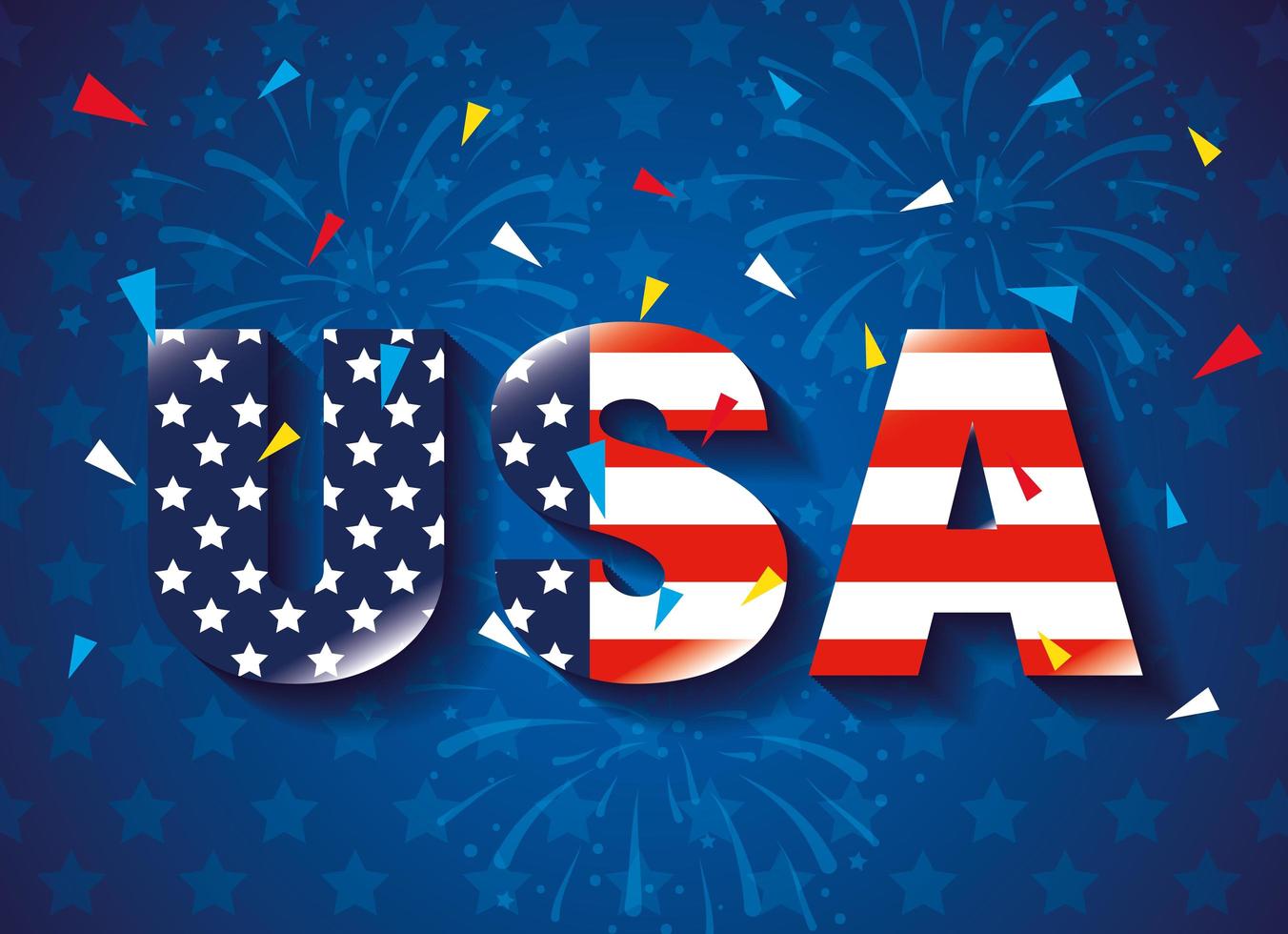 happy memorial day with usa lettering vector
