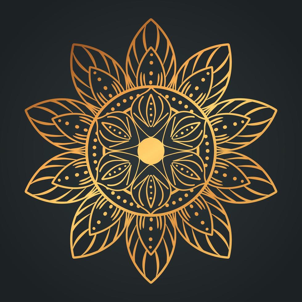mandala flower shaped gold vector design