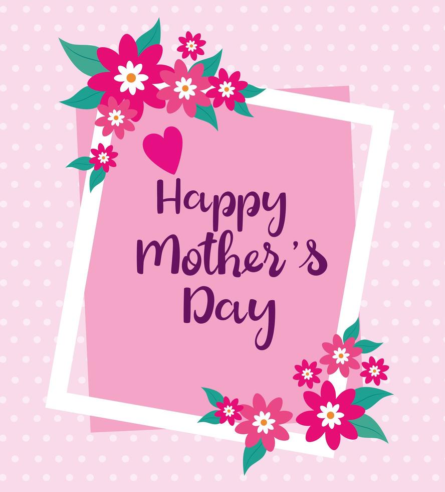 happy mother day card with cute flowers decoration 2700307 Vector Art ...