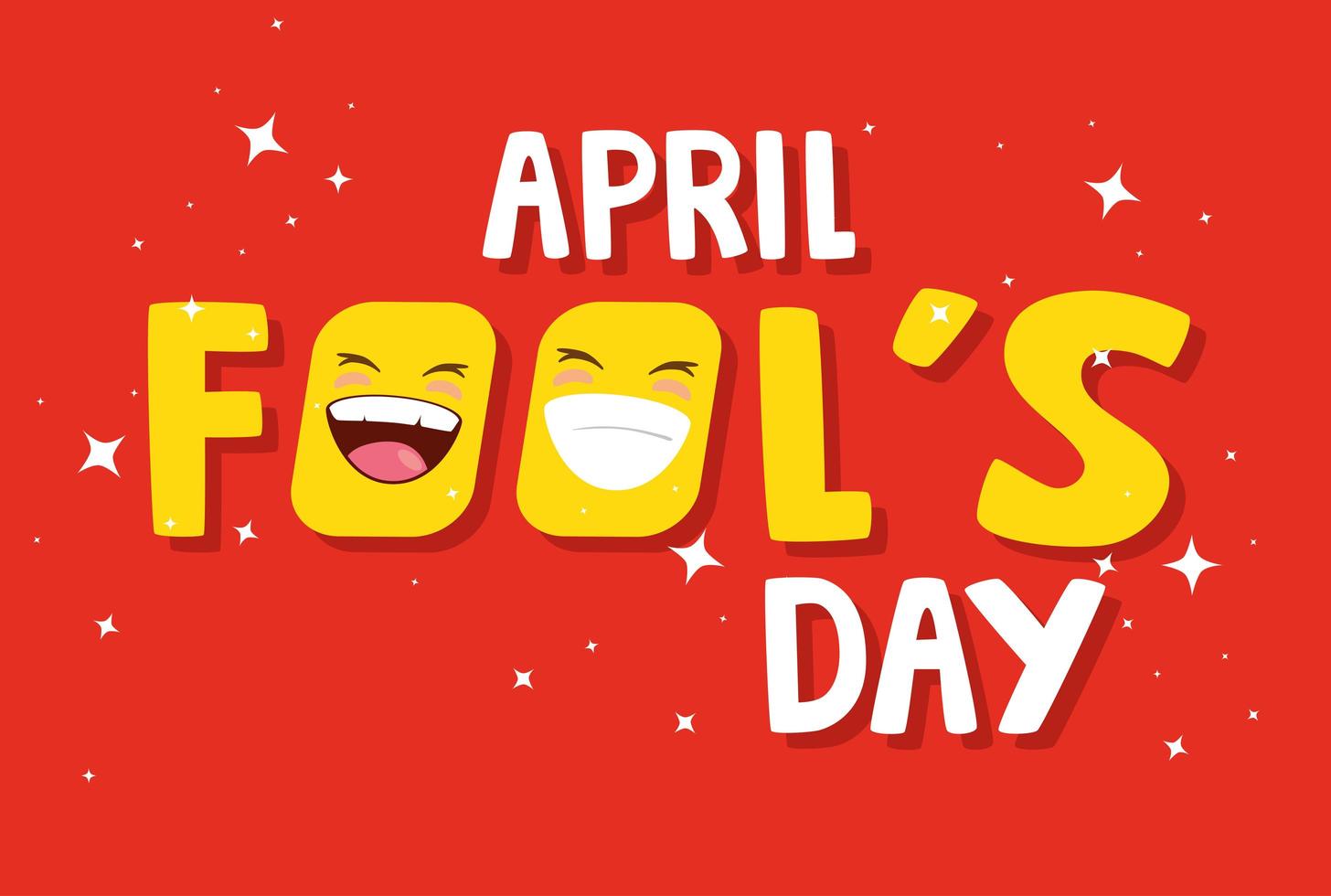 april fools day in red background vector