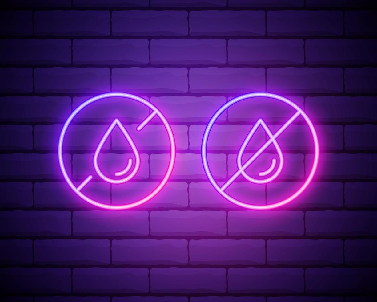 prohibition of oil neon icon. Elements of ban set. Simple icon for websites, web design, mobile app, info graphics isolated on brick wall vector