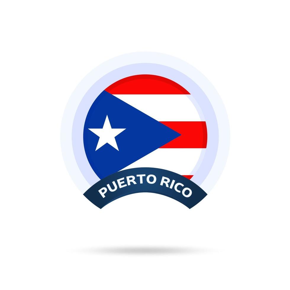 puerto rico national flag Circle button Icon. Simple flag, official colors and proportion correctly. Flat vector illustration.