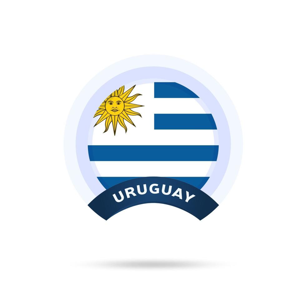 uruguay national flag Circle button Icon. Simple flag, official colors and proportion correctly. Flat vector illustration.