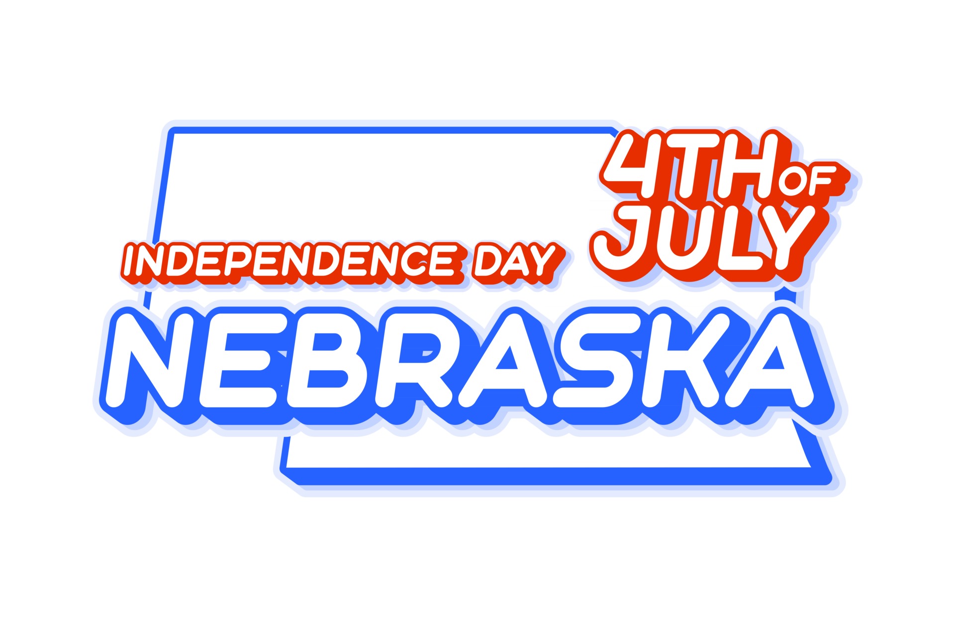 nebraska state 4th of july independence day with map and USA national