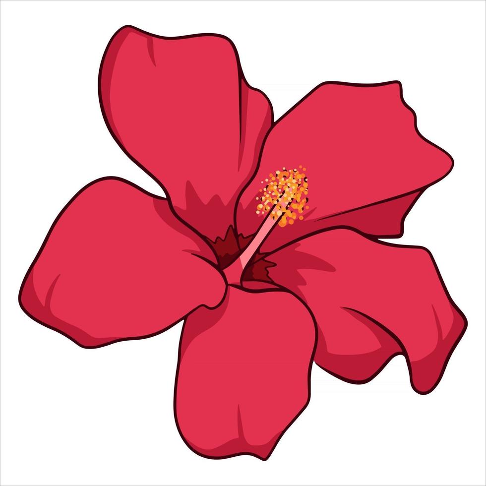 planta tropical flor brillante en estilo de dibujos animados vector