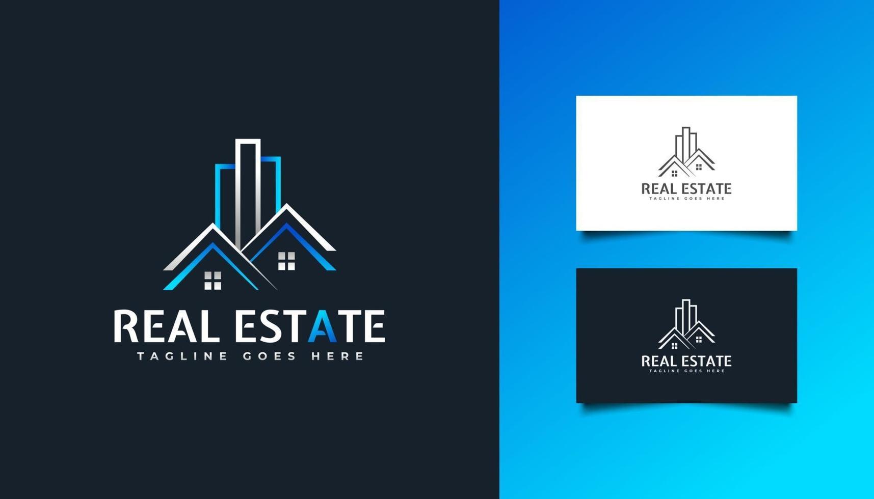 Modern Real Estate Logo in Minimalist Style. Construction, Architecture, Building, or House Logo vector