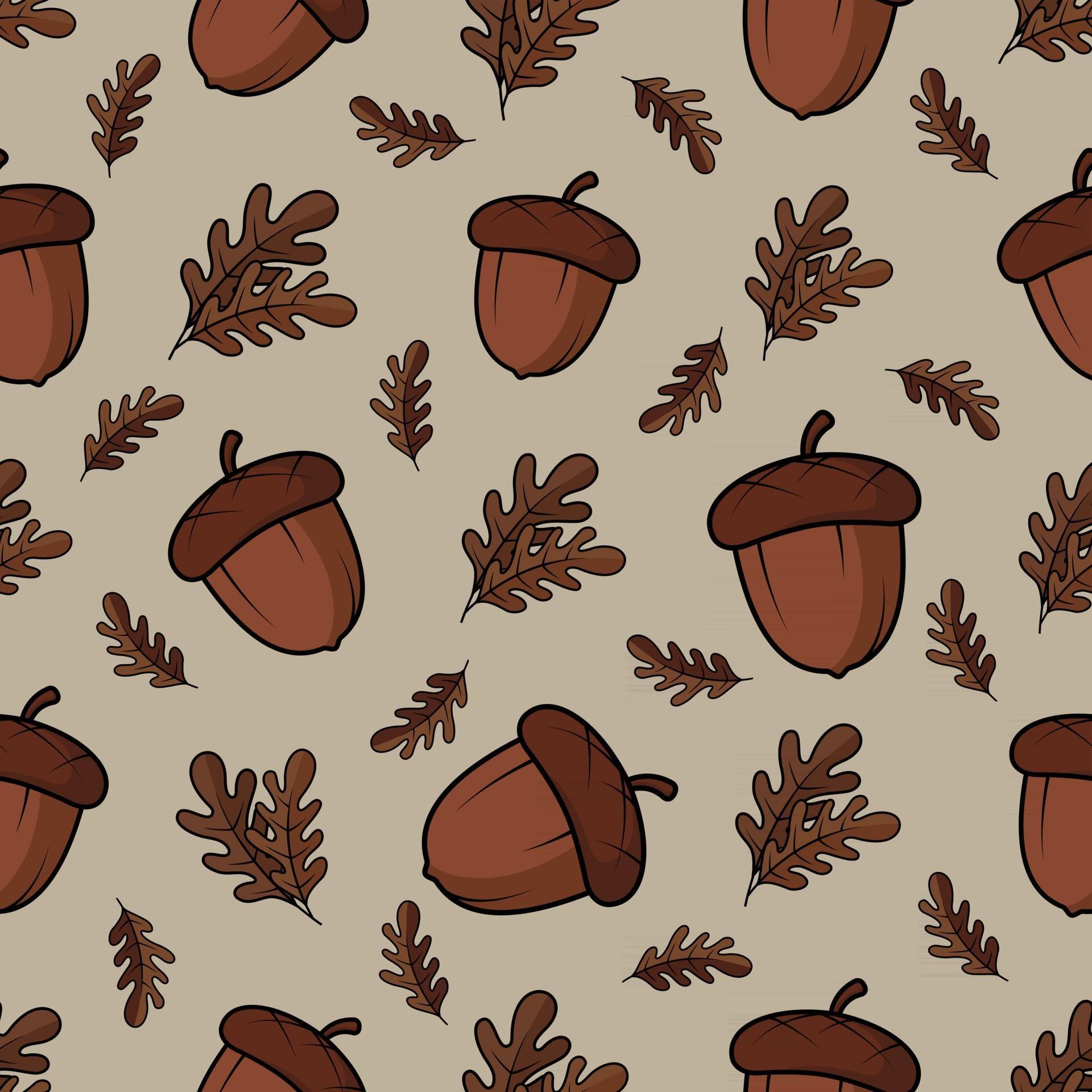 Acorn seamless pattern 2701040 Vector Art at Vecteezy