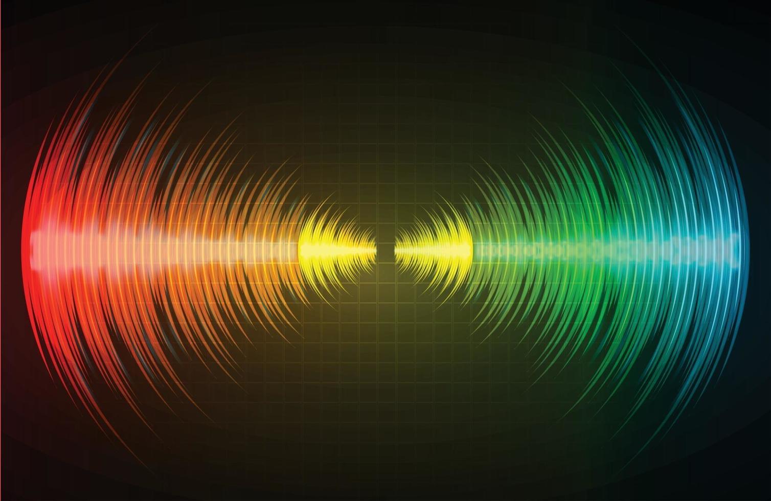 Sound waves oscillating dark light vector
