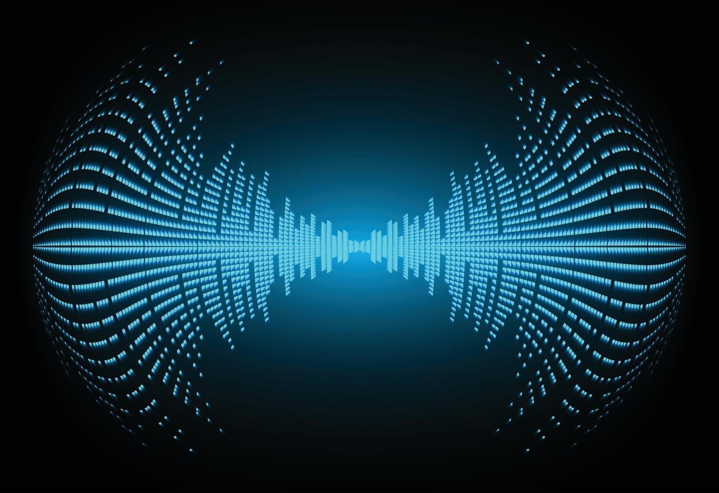 Sound waves oscillating dark light vector
