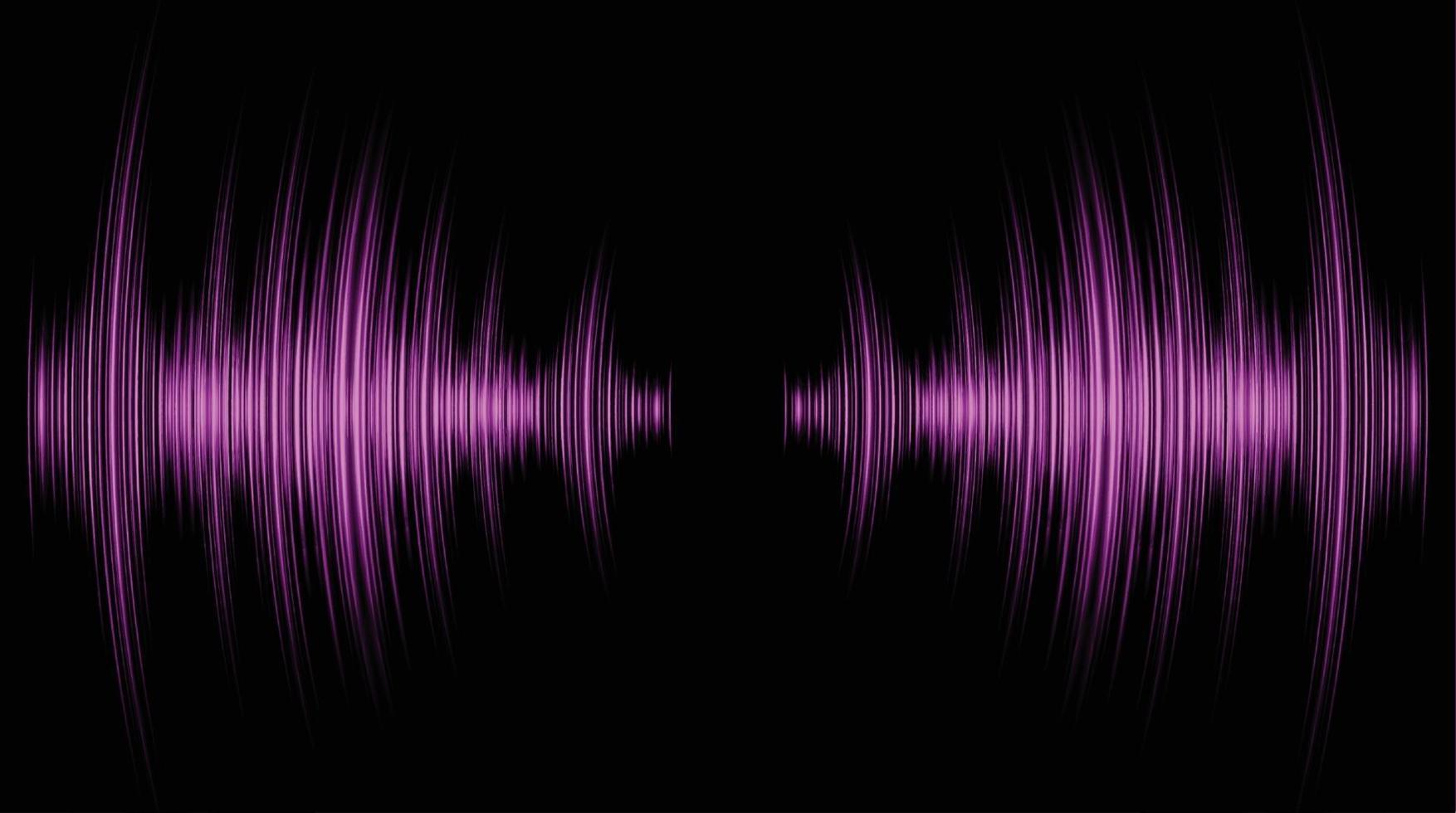Sound waves oscillating dark light vector