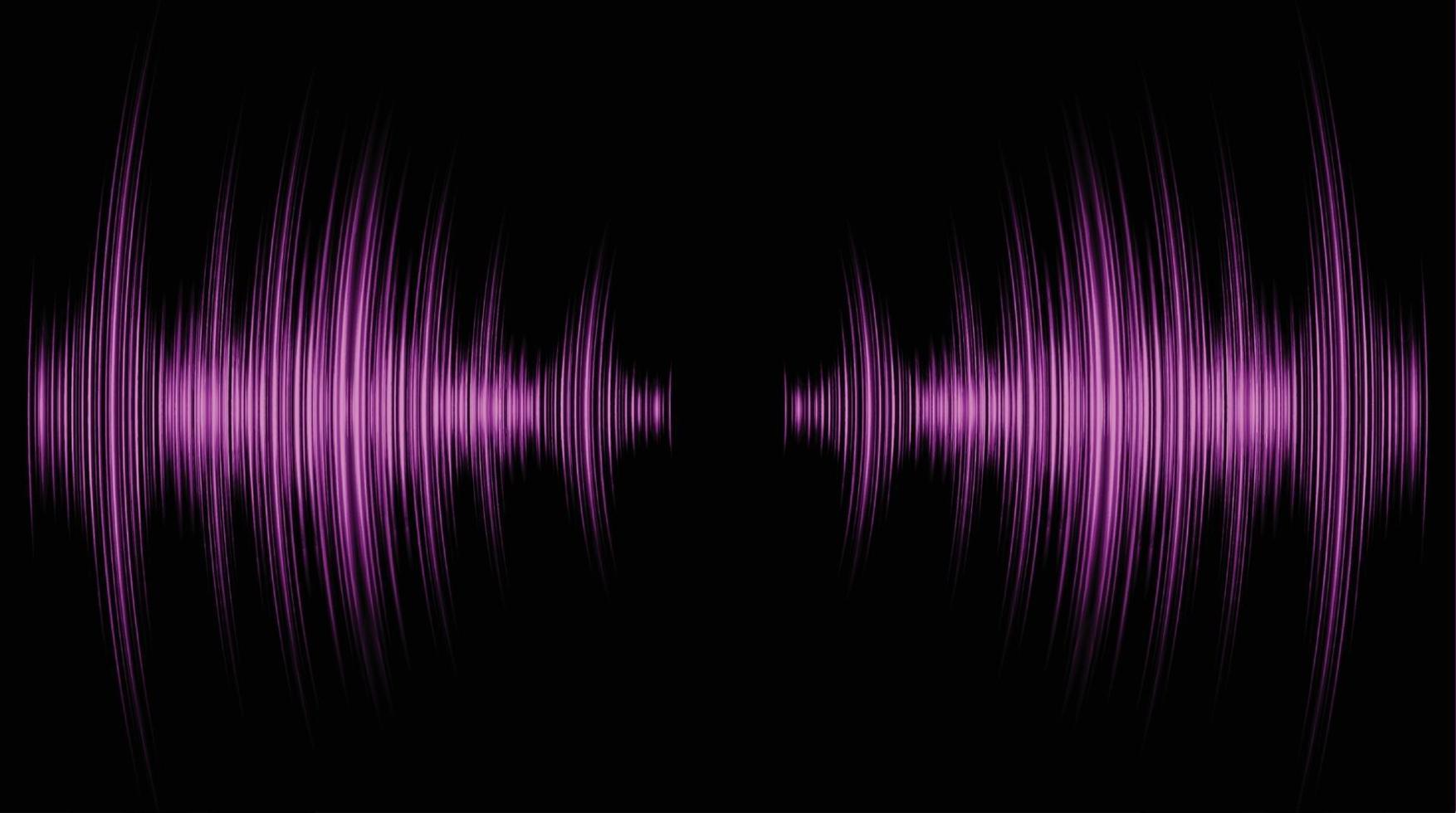 Sound waves oscillating dark light vector